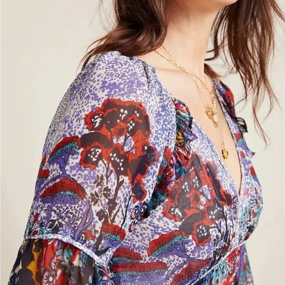 NWT Anthropologie Maeve Annabella Maxi floral Dress sz 10 NEW Orig $178 Boho - Picture 3 of 6